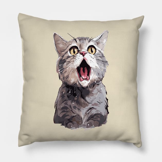 Cat Coughing Pillow by ArtfulDesign