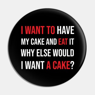 I want to have my cake and eat it Pin