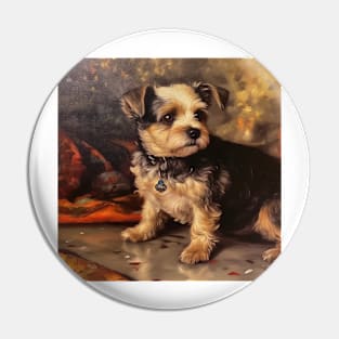 Antique dog portrait Pin