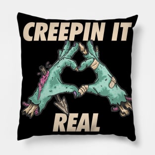 Creepin It Real -  Zombie Hand s Heart Pillow