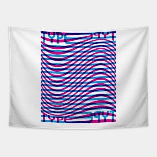 Type Wave (Cyan Magenta Blue) Tapestry