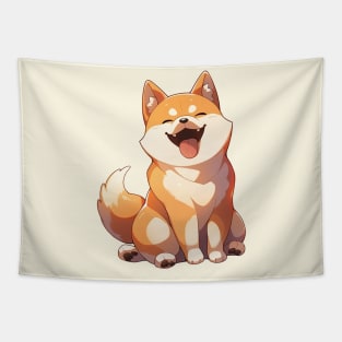 Shiba Inu Kawaii Anime Happy Smiling Dog: Cute Gift for Dog Lovers Tapestry