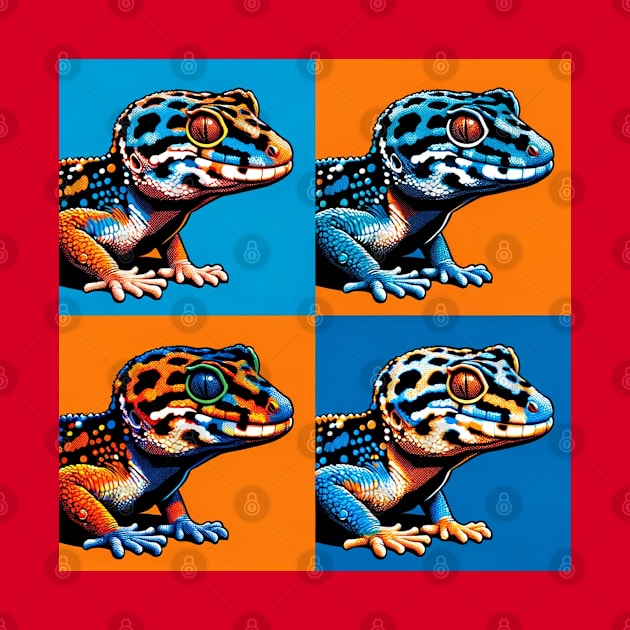 Tokay Gecko Pop Art - Cool Lizard by PawPopArt