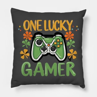 One Lucky Gamer , Funny Gamer Pillow