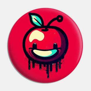 Street Art retro cherry fruit smile Pin