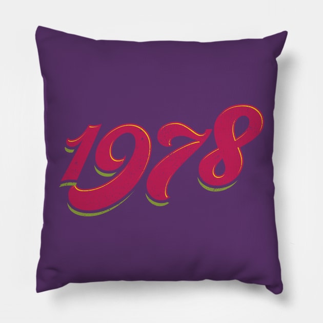 The Seventies - 1978 Pillow by LeftCoast Graphics