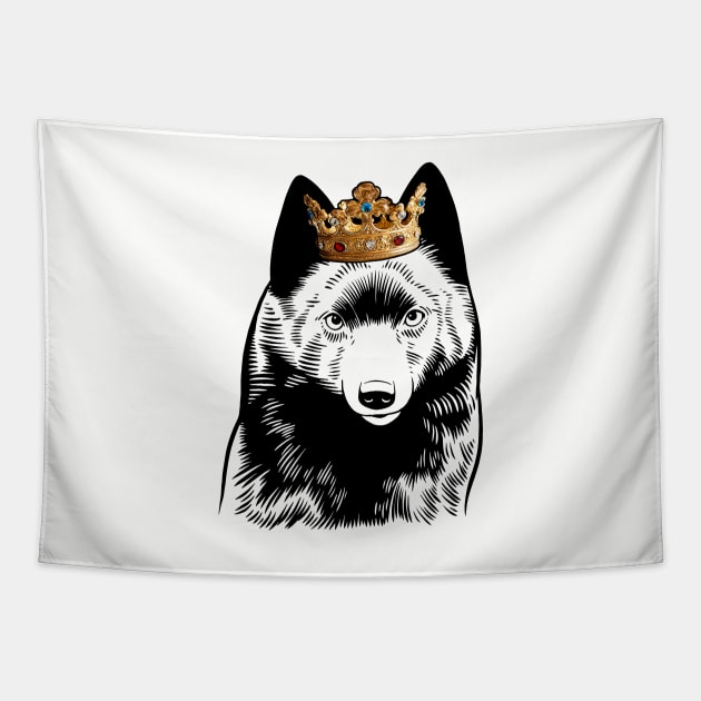 Schipperke Dog King Queen Wearing Crown Tapestry by millersye