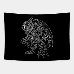 mexican quetzalcoatl dragon armor mecha beast ecopop art Tapestry