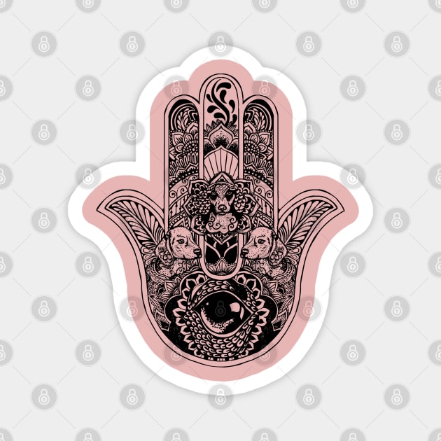 Hamsa Hand Dachsund Magnet by huebucket