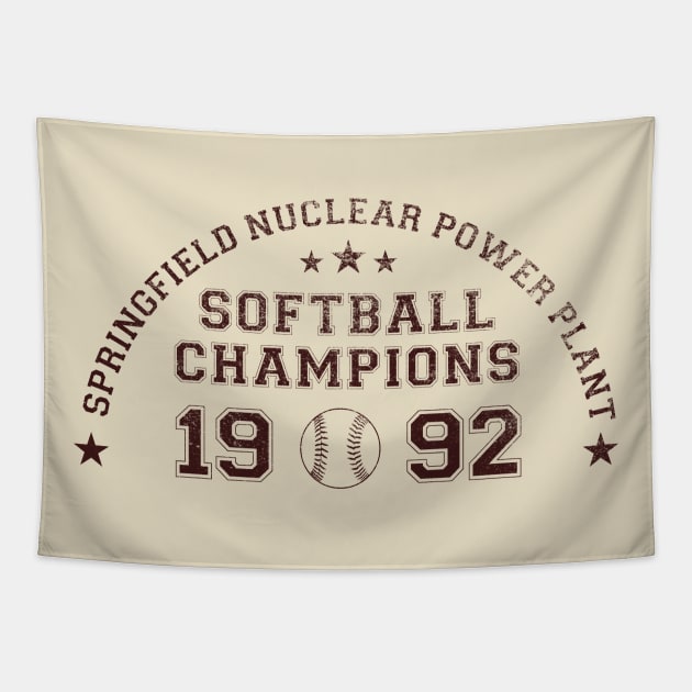 Springfield Nuclear Power Plant Softball Champs (Color) Tapestry by winstongambro