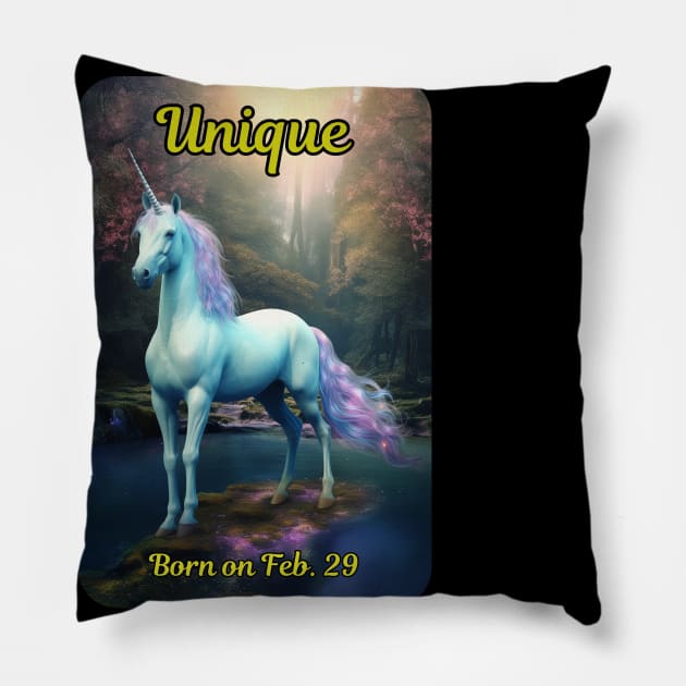 Leap Year Unicorn Pillow by Spacetrap