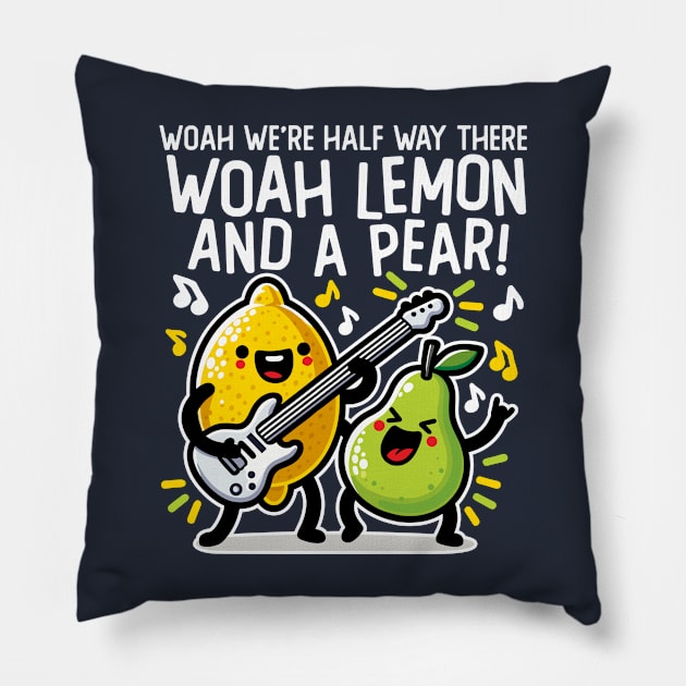 Half Way There Lemon and a Pear Pillow by DetourShirts