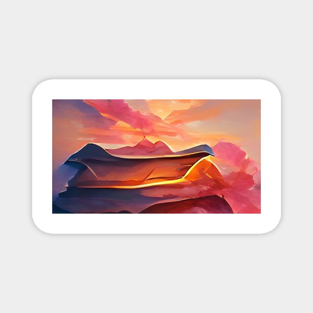 Sunset Mountain Magnet by House of Zenoth