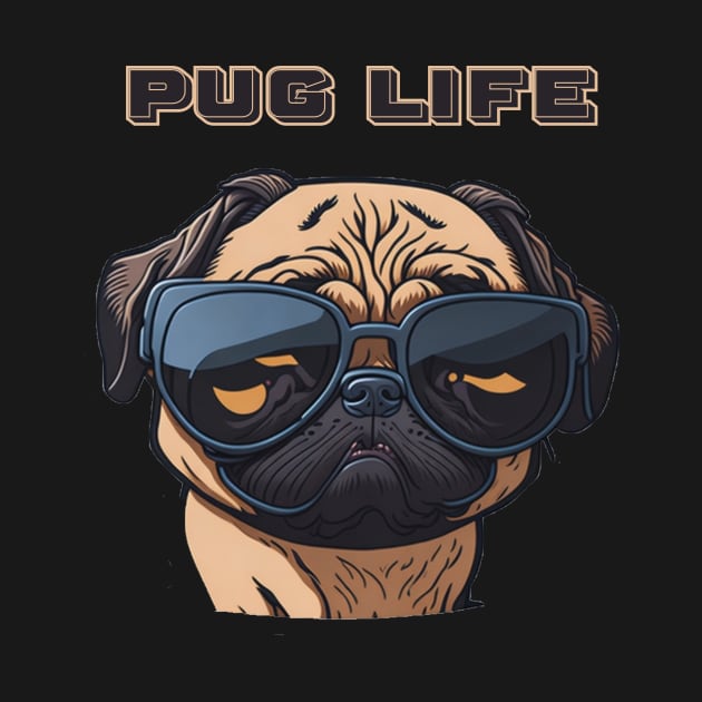 Pug Life - Cool pug with Shades by Thompson Prints