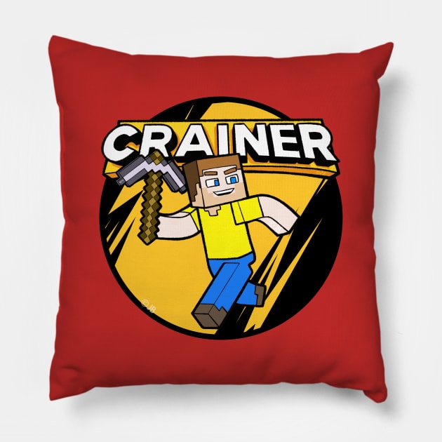 Cartoon of Crainer with Pickaxe Pillow by Sketchy