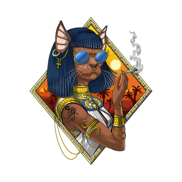 Bastet Egyptian Goddess Hippie by underheaven