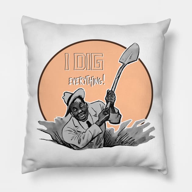 black man with shovel digging Pillow by Marccelus