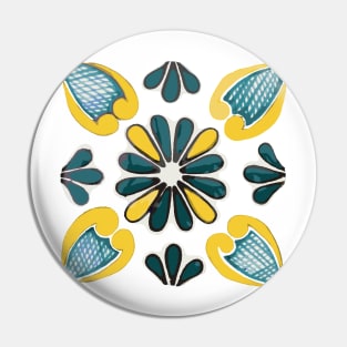 Talavera Green & Gold Pin