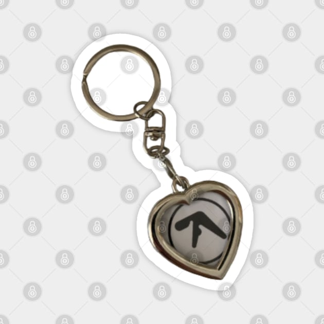 Aphex Twin Logo Heart Keychain Magnet by aurobla