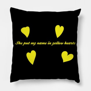yellow hearts Pillow