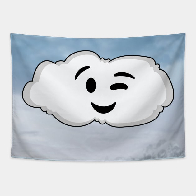 Fantasy White Cloud Wink His Eye Tapestry by AqlShop