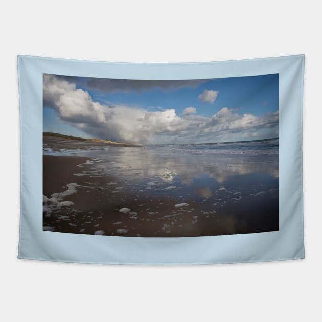 Druridge Bay Reflected Tapestry by Violaman