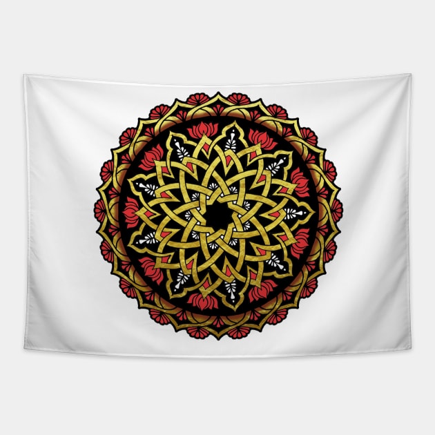 red flower Tapestry by noke pattern