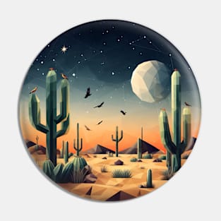 Polygonal Desert with Cactus Pin