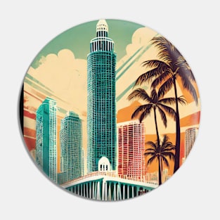 Miami Beach Vintage Travel Poster Pin