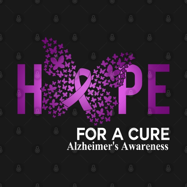 Hope For A Cure Butterfly Gift  Alzheimer's by HomerNewbergereq