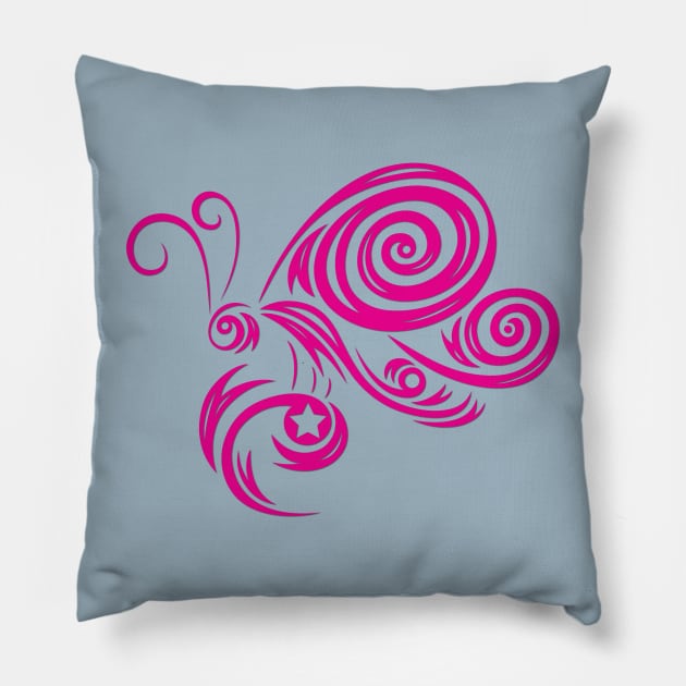 Pink Butterfly Pillow by martinussumbaji