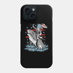 George Washington Riding Shark Funny July 4th American Flag Phone Case