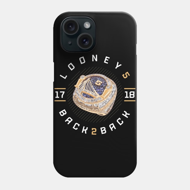 Kevon Looney 5 Back 2 Back Championship Ring 2017-18 Phone Case by teeleoshirts