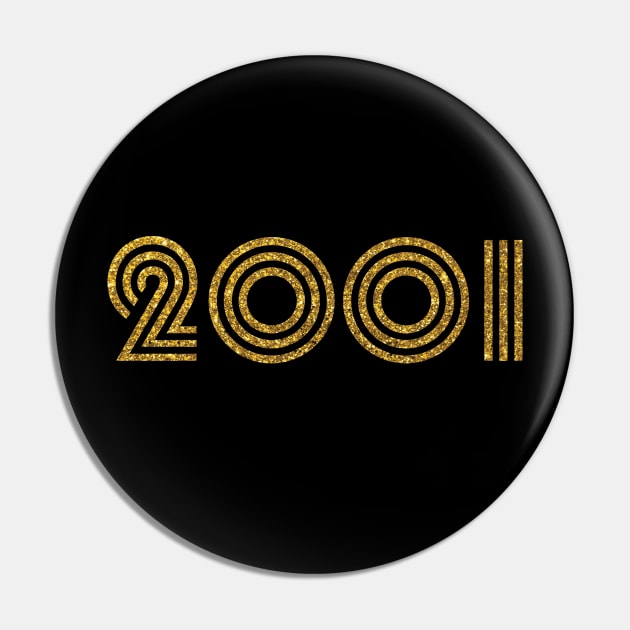 2001 Birth Year Glitter Effect Pin by Elsie Bee Designs