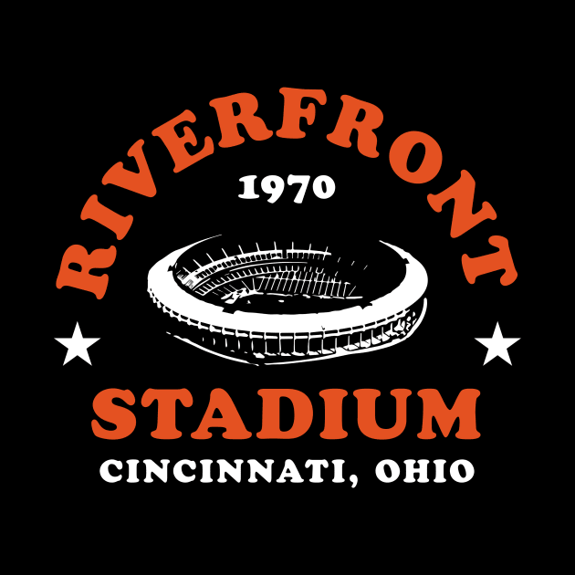 Riverfront Stadium 1970 Cincinnati Ohio Orange Bengals by fatdesigner