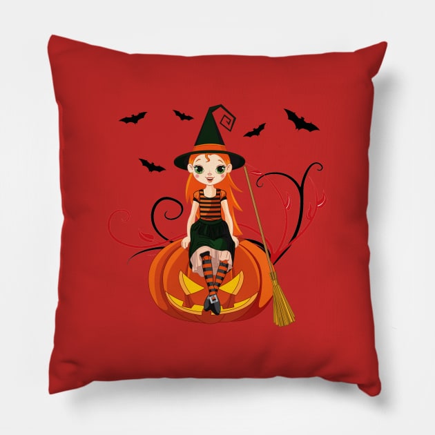 Happy Witch Pillow by angelwhispers