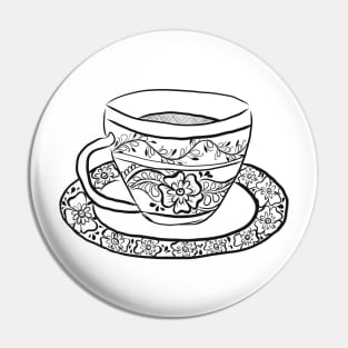 Intricate Tea Cup Pin