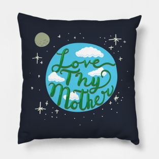 Love Thy Mother Earth - Cute Earth Week Digital Doodle Pillow