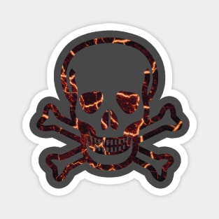 evil skull fire Magnet