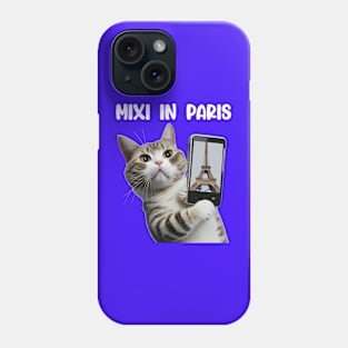 Mixi in Paris gay Paree funny cat Phone Case