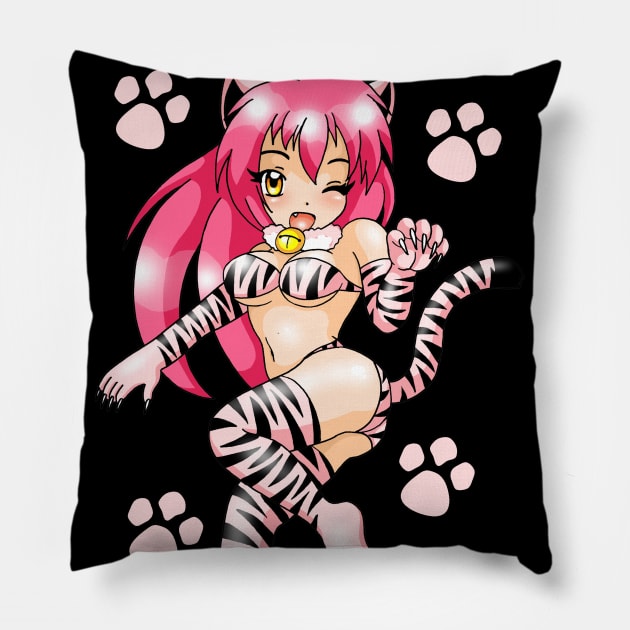 Me-Ow Catgirl Pillow by wildsidecomix