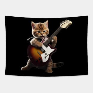 Whimsical Feline Musician Top Tapestry