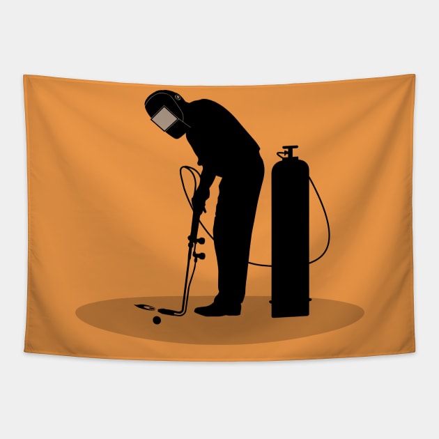 "Fire in the hole!" Welder Putting On the Green Tapestry by PixelDot Gra.FX Collection