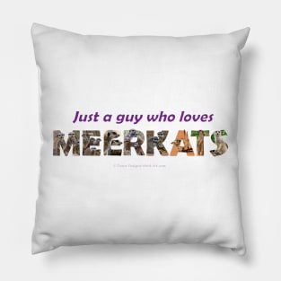 Just a guy who loves meerkats - wildlife oil painting wordart Pillow