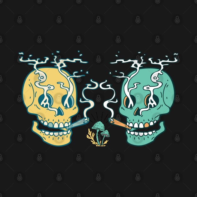 Weed Smoking Skull by gronly