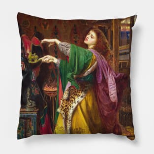 Morgan-Le-Fay by Frederick Sandys Pillow