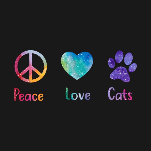 Peace Love Cats Peace Sign by Terryeare