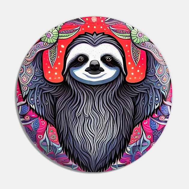 Robin the Lazy Sloth Pin by Davey's Designs