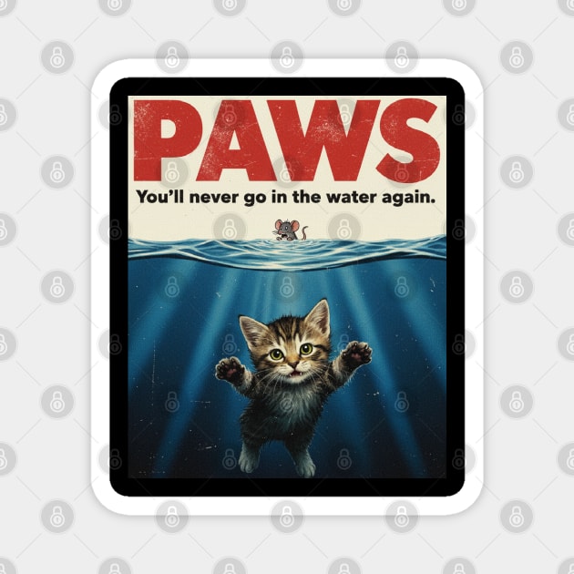 Paws Funny Cat Lover Gift Kitten Mouse Meow Meme T-Shirt Magnet by OUTFITPAW