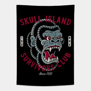 Skull Island Survivors Club - Gorilla - Vintage Traditional Tattoo Tapestry